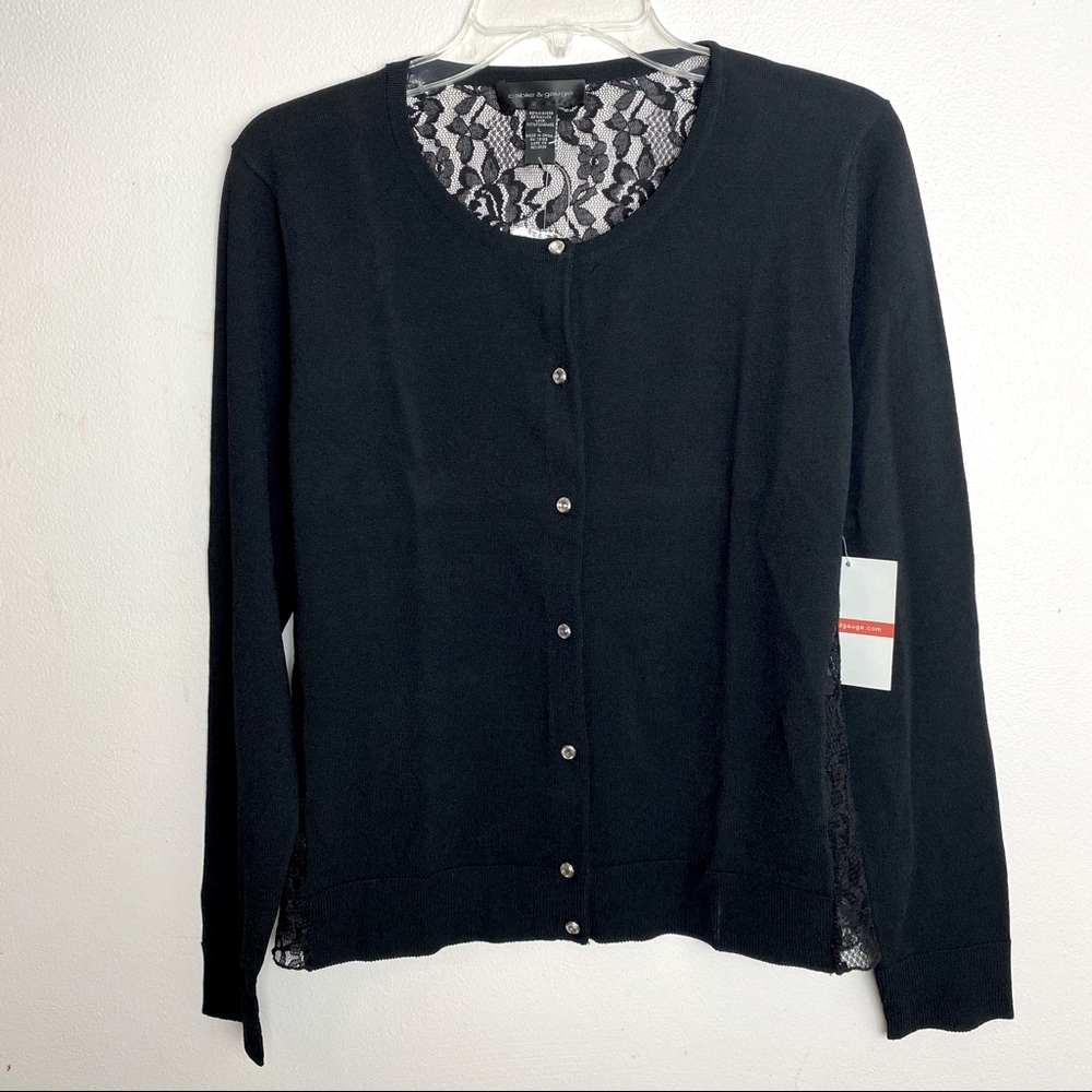 Cable & Gauge Black Lace Cardigan
